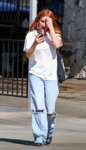 Emma Roberts in a White Tee