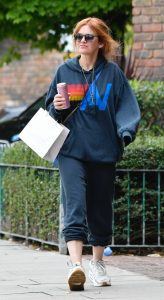 Isla Fisher in a Blue Sweatsuit