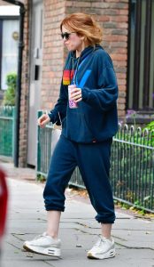 Isla Fisher in a Blue Sweatsuit