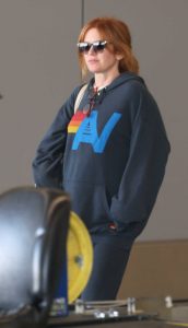 Isla Fisher in a Navy Sweatsuit