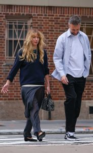 Jennifer Lawrence in a Navy Sweatshirt