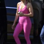 Jennifer Lopez in a Pink Bodysuit Rehearses at the Cala di Volpe Hotel in Costa Smerlada in Sardinia 08/12/2025