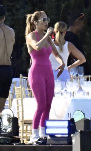 Jennifer Lopez in a Pink Bodysuit