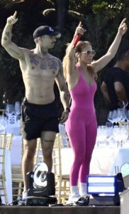 Jennifer Lopez in a Pink Bodysuit