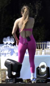 Jennifer Lopez in a Pink Bodysuit