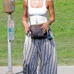 Jessica Alba in a White Top Goes to the Park in Los Angeles 08/20/2025