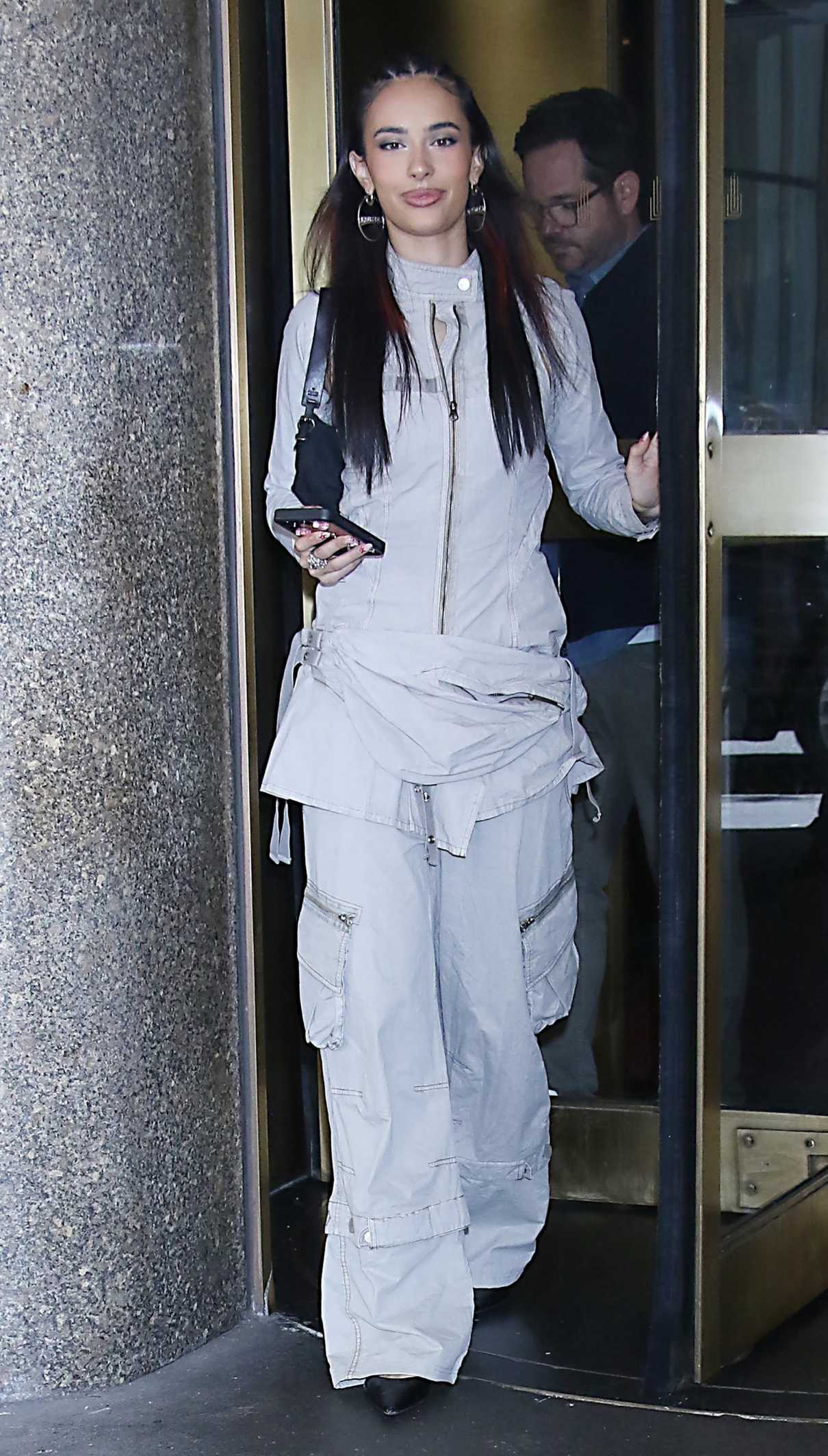 Kylie Cantrall in a Grey Jumpsuit