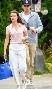 Millie Bobby Brown in a White Jeans