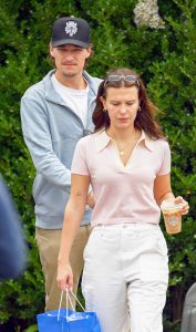 Millie Bobby Brown in a White Jeans