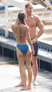 Nina Agdal in a Blue Bikini