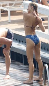 Nina Agdal in a Blue Bikini