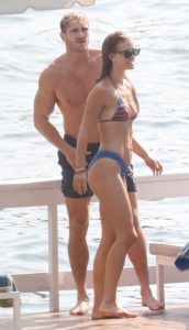 Nina Agdal in a Blue Bikini