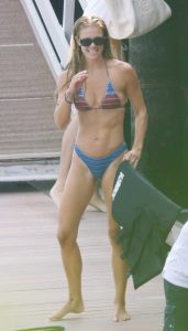 Nina Agdal in a Blue Bikini
