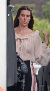Scout Willis in a Beige See-Through Blouse