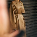 Caroline Daur in a Beige Leather Coat Leaves the Fendi Fashion Show During 2025 Milan Fashion Week in Milan 09/24/2025