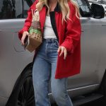Hilary Duff in a Red Jacket Was Seen Out in Los Angeles 09/26/2025