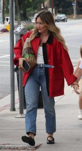 Hilary Duff in a Red Jacket
