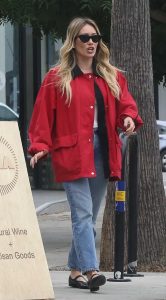 Hilary Duff in a Red Jacket
