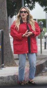 Hilary Duff in a Red Jacket