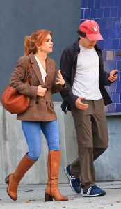 Isla Fisher in a Tan Blazer