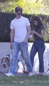 Joey King in a Grey Tee