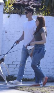Joey King in a Grey Tee