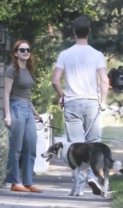 Joey King in a Grey Tee
