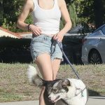 Joey King in a White Tank Top Walks Her Dog at a Park in Los Feliz 09/24/2025