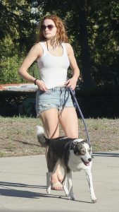 Joey King in a White Tank Top