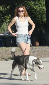 Joey King in a White Tank Top