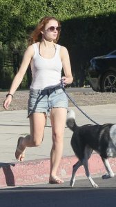 Joey King in a White Tank Top