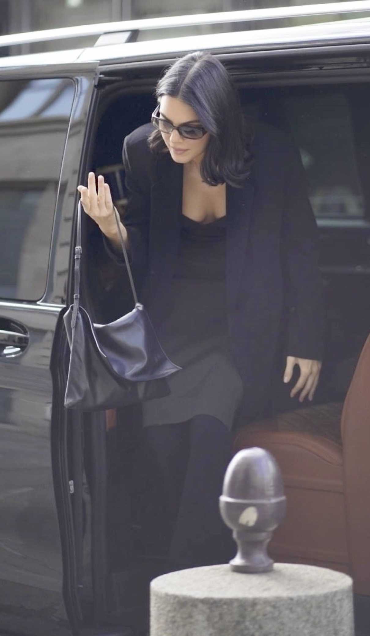 Kendall Jenner in a Black Coat