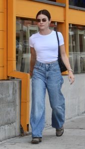 Lucy Hale in a White Tee