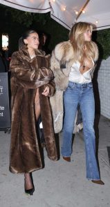 Brooks Nader in a Beige Fur Coat