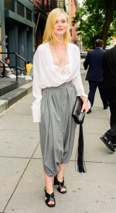 Elle Fanning in a White Blouse