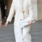 Elle Fanning in a White Ensemble Makes an Appearance at BBC Broadcasting House in London 10/28/2025