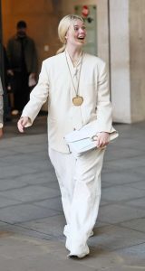 Elle Fanning in a White Ensemble
