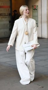 Elle Fanning in a White Ensemble