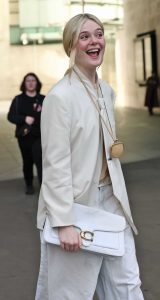 Elle Fanning in a White Ensemble