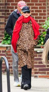 Jennifer Lawrence in an Animal Print Trench Coat