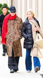 Jennifer Lawrence in an Animal Print Trench Coat