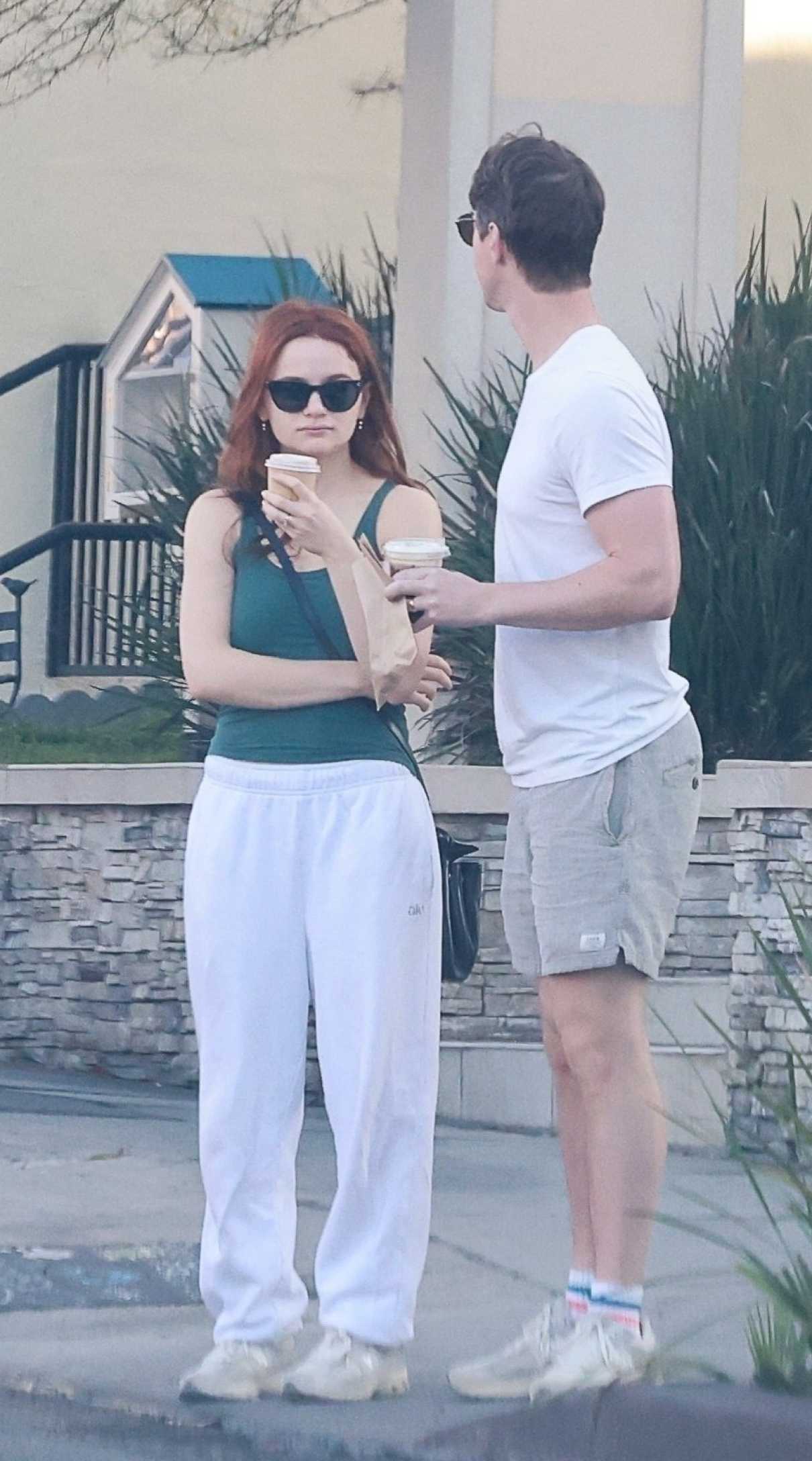 Joey King in a White Sweatpants
