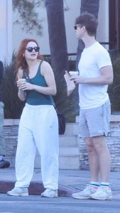Joey King in a White Sweatpants