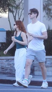 Joey King in a White Sweatpants