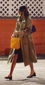 Kaia Gerber in a Beige Trench Coat