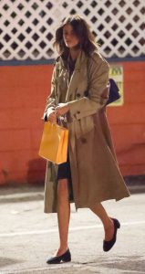 Kaia Gerber in a Beige Trench Coat