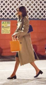 Kaia Gerber in a Beige Trench Coat