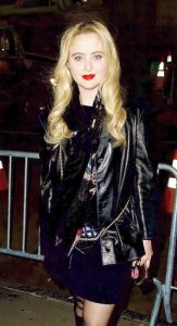 Kathryn Newton in a Black Leather Blazer