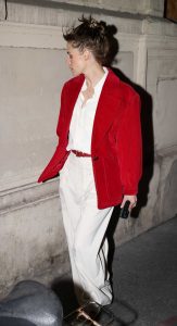 Kristen Stewart in a Red Blazer