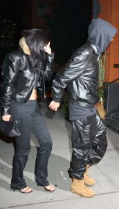 Kylie Jenner in a Black Leather Jacket